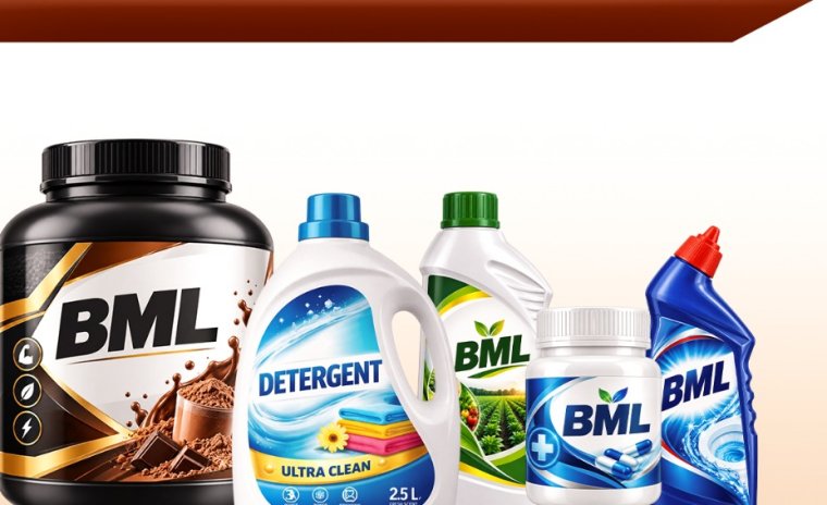 Blow mould labelled protein jar, detergent bottle and agro containers