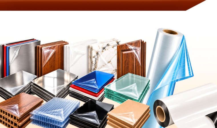 Surface protection film applied to ACP sheets, aluminium panels, stainless steel, glass and PVC laminates