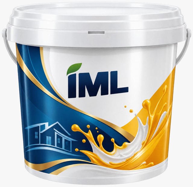 Paint pail decorated with a TopGuard in-mould label